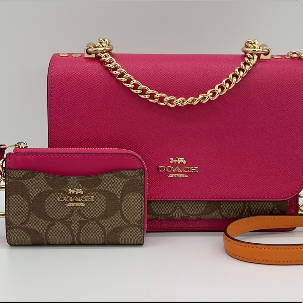 ‼️FINAL PRICE Coach Klare Crossbody Colorblock Signature Canvas+L Zip Card Case